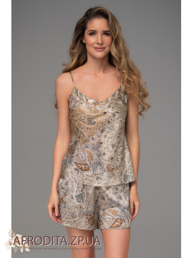 Женская шелковая пижама с шортами Ливия 4492