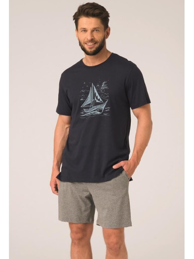 Мужская хлопковая пижама Key 82754