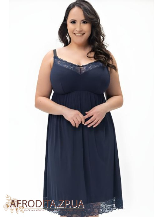 Нічна сорочка з віскози Shato 2435 темно-синій