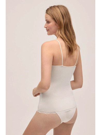 Жіноча біла майка на бретельках Ysabel Mora 108945-2