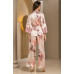 Жіноча піжама зі штанами Півонії 4215