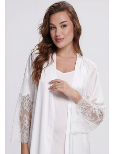 Жіночий довгий халат Shato 2702/1 пудра