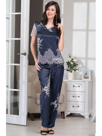 Женская шелковая пижама с брюками "Александрия" 3576-1