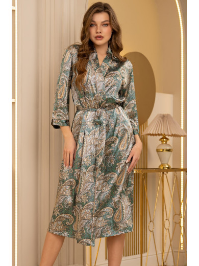 Жіночий довгий шовковий халат Донателла 3129