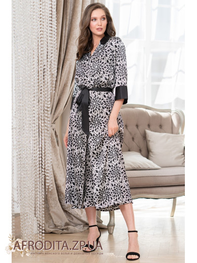 Женский длинный халат на пуговицах Мануелла 7129