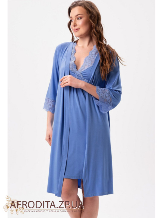 Халат жіночий з віскози Shato 2625/1 блакитний