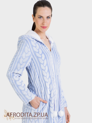 Теплий жіночий халат на блискавці Massana L736247