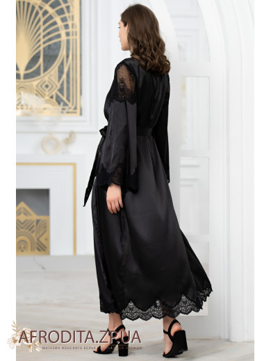 Довгий жіночий шовковий халат Аурелія 3899-1