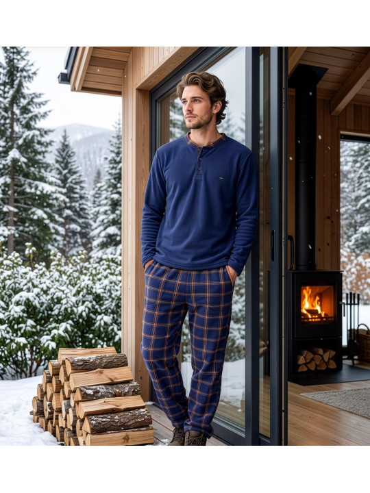 Мужская флисовая пижама PIJAMONI PJ6100-14