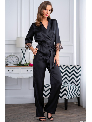  Піжама жіноча шовкова зі штанами "Аманда" 3635