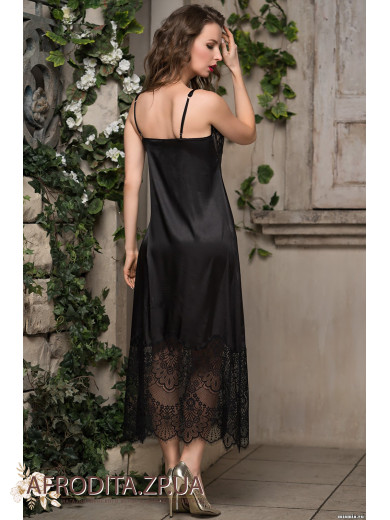 Женская длинная сорочка черная "Афродита" 2168