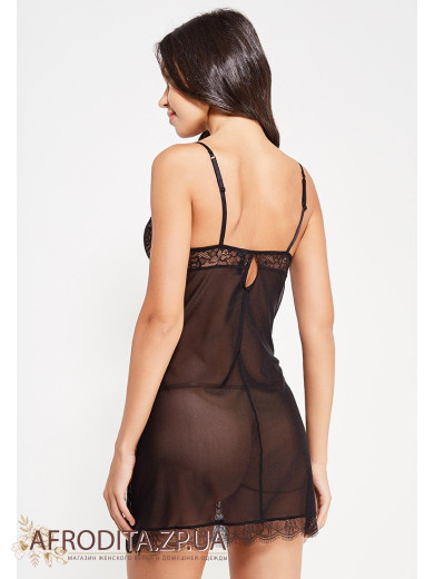 Женская комбинация черная "Элеганс" 2001-2