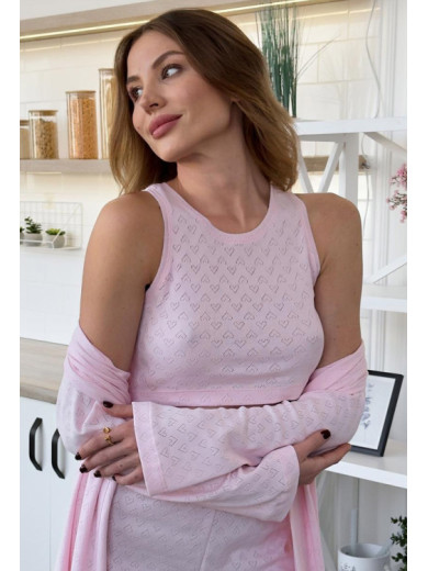 Пижама с халатом из хлопка Cosy 82950