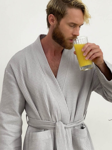Мужской вафельный халат Cosy 82720