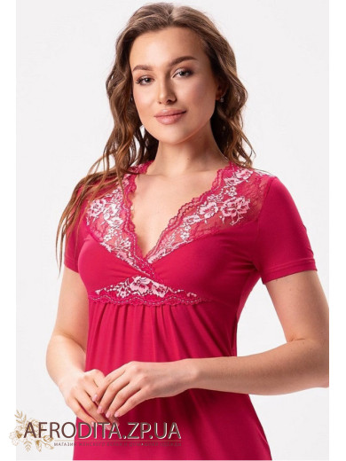 Рубашка жіноча з віскози Shato 2625 малиновий