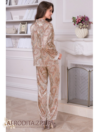  Піжама шовкова зі штанами "Клементина" 3456