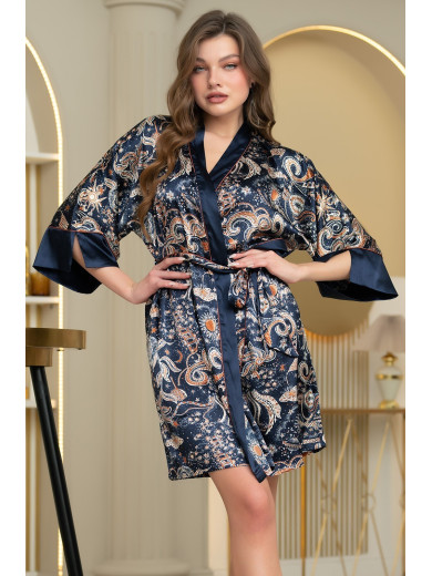 Жіночий атласний халат Зодіак 7283