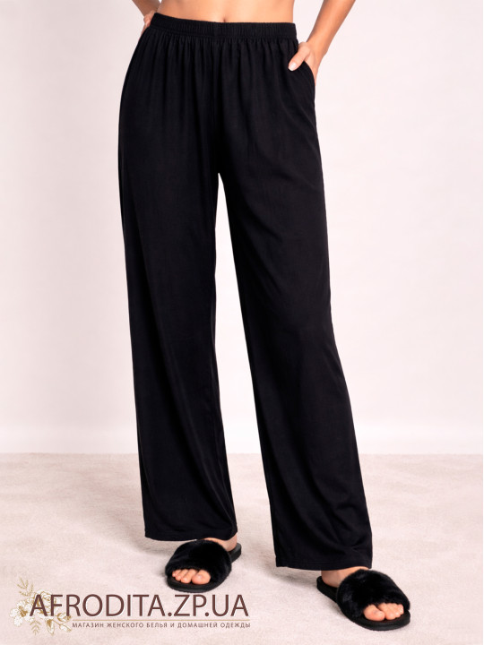 Черные женские штаны из вискозы Roksana 1894-67111