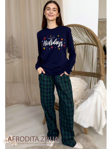 Женская пижама со штанами из фланели Cosy 82617