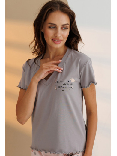 Женская пижама с шортами из хлопка Roksana 82686-1