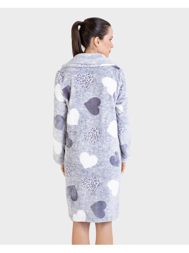 Женский теплый халат на пуговицах Massana L736254