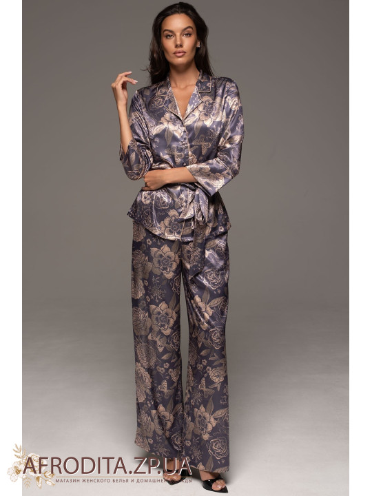 Жіноча шовкова піжама зі штанами Джаконда 4686
