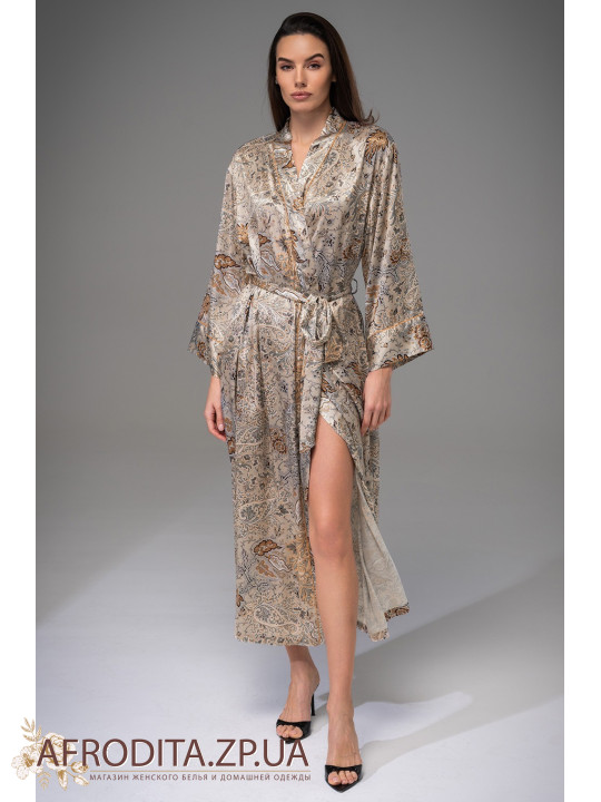 Довгий шовковий халат Лівія 4499