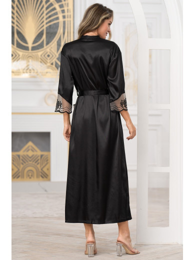 Довгий шовковий халат Реджина 3909