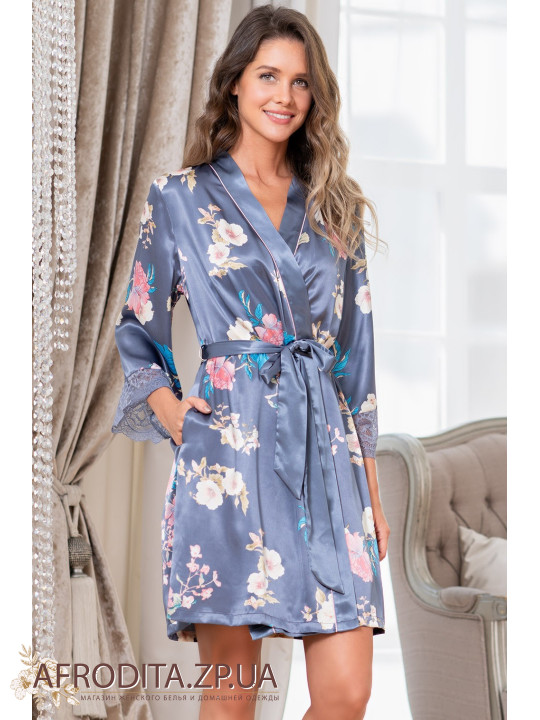 Жіночий шовковий халат Генрієтта 3763