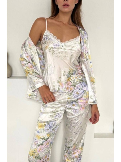 Жіноча шовкова піжама зі штанами "Ліліанна" 3256