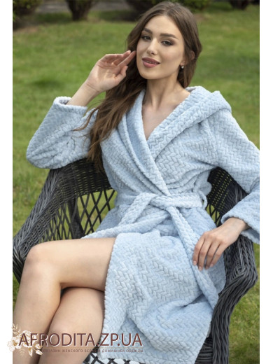 Жіночий теплий халат Shato 2337 light blue