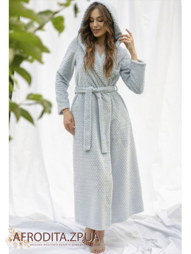 Женский теплый халат Shato 2338 light blue