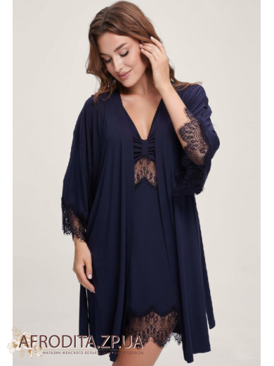 Жіночий халат Shato 2710/1 синій