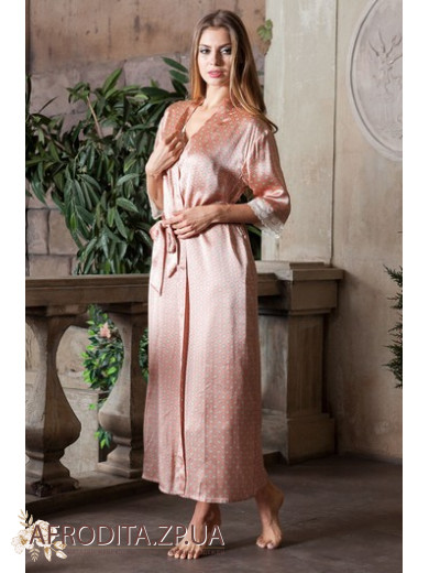 Домашний шелковый халат "Агата" 15129