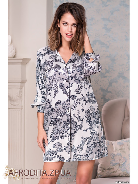 Халат атласний на гудзиках "Пауліна" 8167