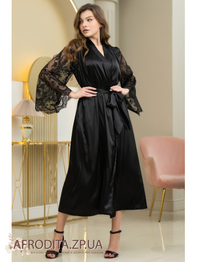 Довгий атласний халат Естер 7299