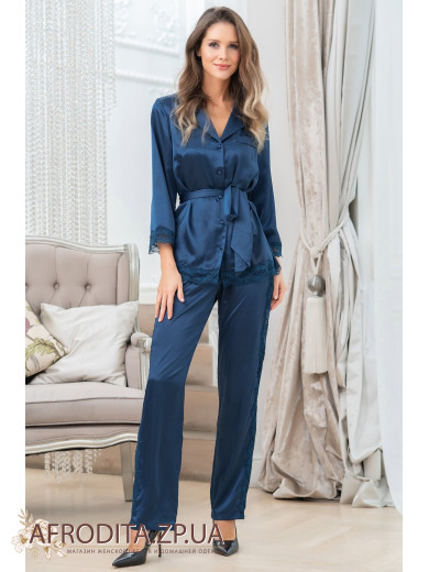 Жіноча шовкова піжама зі штанами "Фріда" 3794