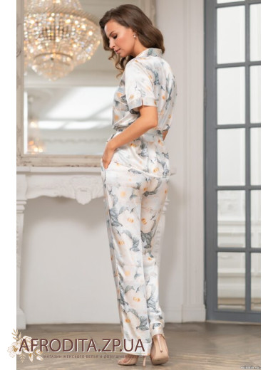 Женская атласная пижама со штанами "Софи" 8846