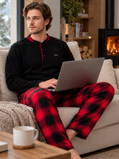 Мужская теплая пижама PIJAMONI PJ6100-3