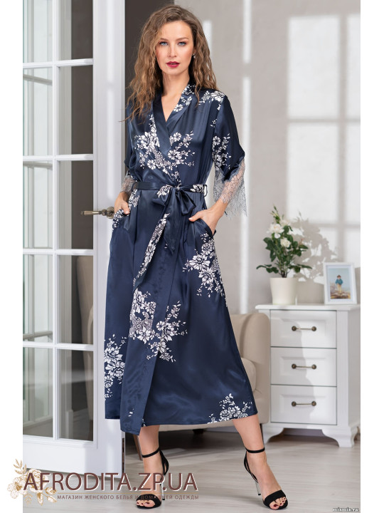 Длинный шелковый халат "Александрия" 3579-1