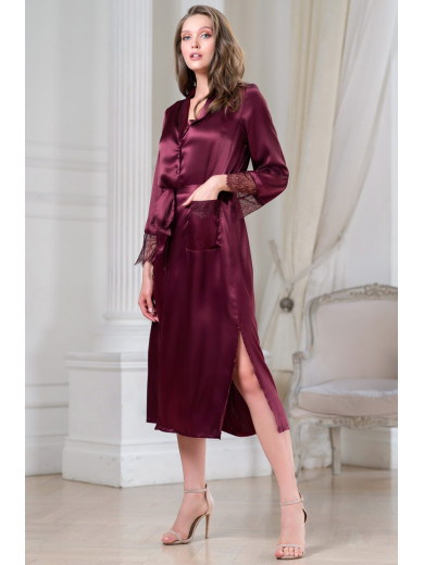 Довгий жіночий халат на гудзиках "Шерон" 3809