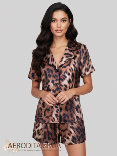 Женская пижама с леопардовым принтом Roksana 1931-65037