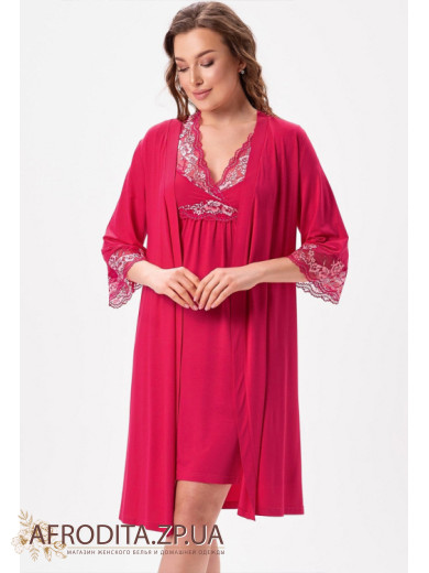 Жіночий халат із віскози Shato 2625/1 малиновий
