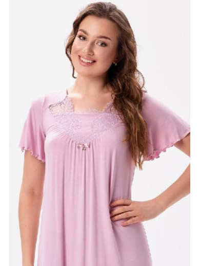  Нічна сорочка з віскози Shato 2626 пудра