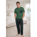 Зеленая мужская пижама из хлопка PIJAMONI PJ6163-8