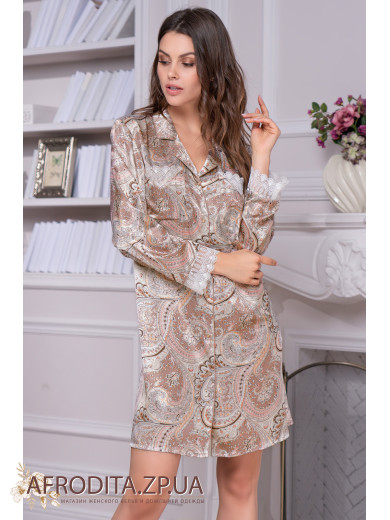 Женский шелковый халат на пуговицах "Клементина" 3457