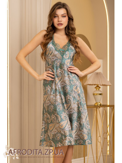 Длинная шелковая ночная сорочка Донателла 3128