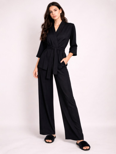 Черные женские штаны из вискозы Roksana 1894-67111