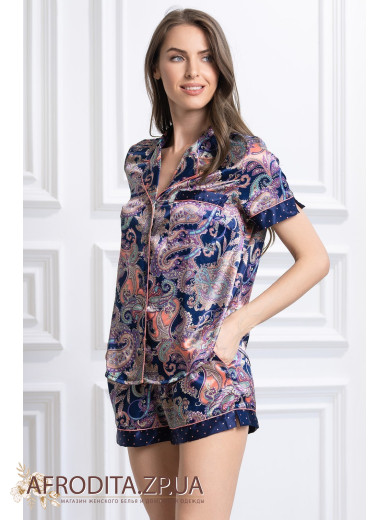 Жіноча шовкова піжама Еттро 3514