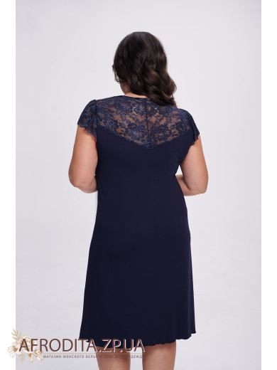  Нічна сорочка з віскози Shato 2340 темно-синій